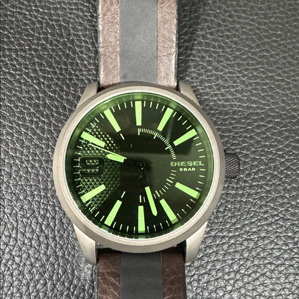 Men’s diesel watch with green face